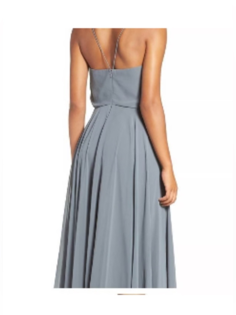 Jenny Yoo Collection Inesse Chiffon Gown | Dusty Blue | Size 10 - Picture 2 of 8